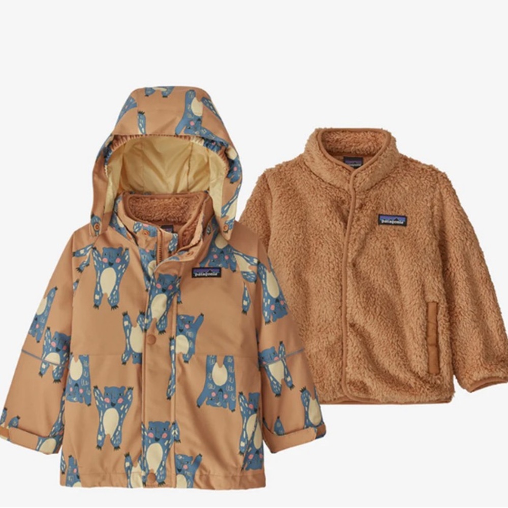 Patagonia Baby All Seasons 3-in-1 Jacket - Bear / Dark Camel - Size:6-12 Month